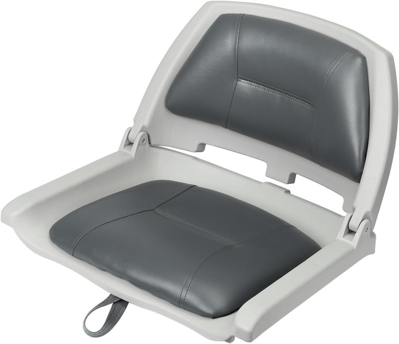 ERGOSEAT Folding Boat Seat Padded Folding Boat Chair with Backrest Marine BassJon Boat Seat - Image 1